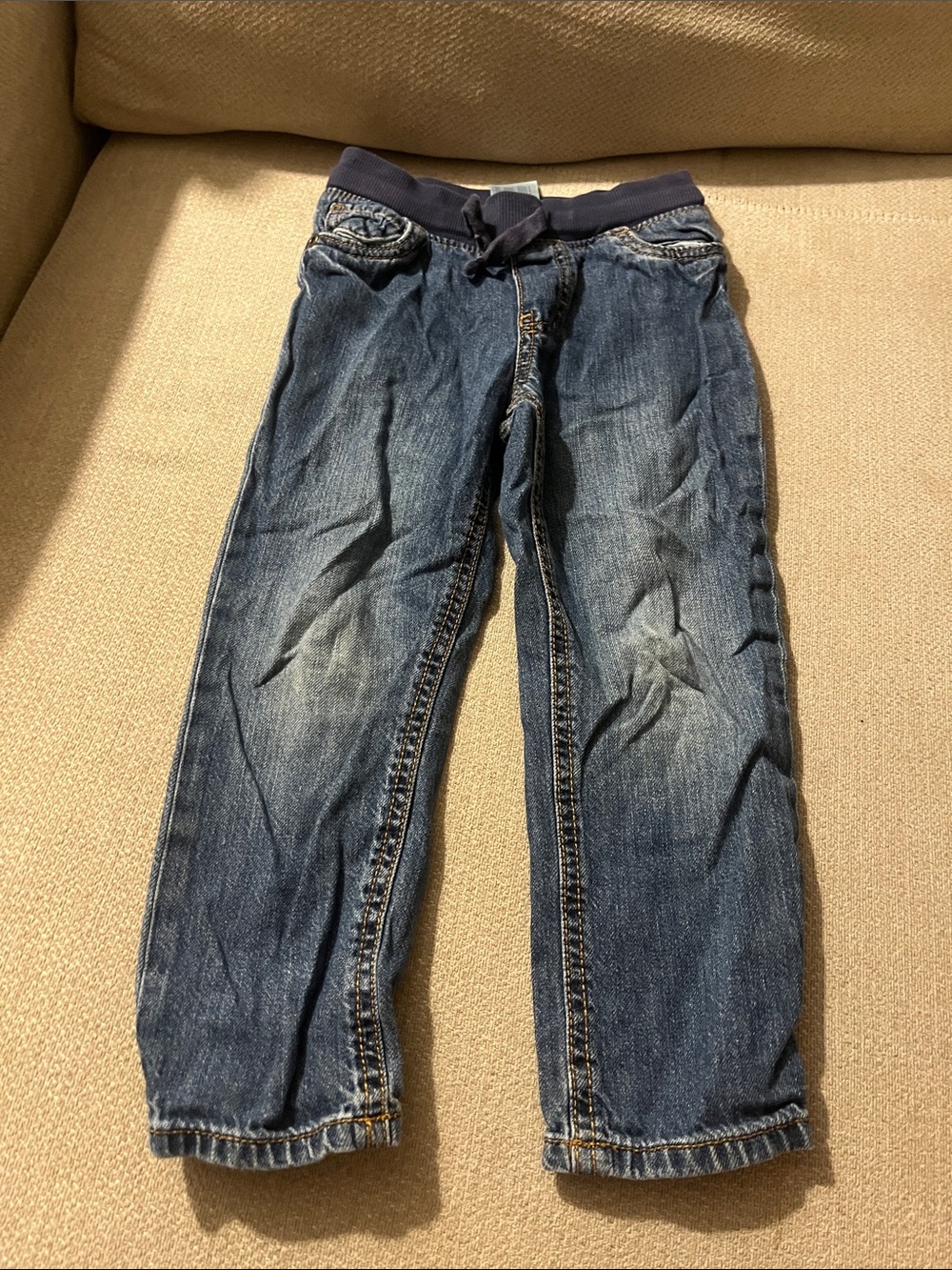 💙5 for $10💙 Carter's Dark Blue Straight-Leg Jeans with Elastic Waist 4t